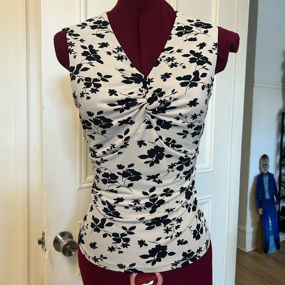 Cleo Black and White Floral Blouse